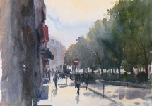 Boulevard de Clichy Paris 9 - Watercolour on paper © Jonathan Bray 2015