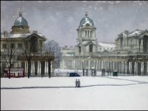 Greenwich London Royal Naval College Snow - Watercolour on paper © Jonathan Bray 2015