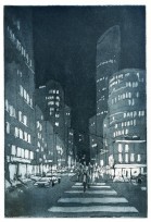 NYC 34th Street - Etching and aquatint by Jonathan Bray